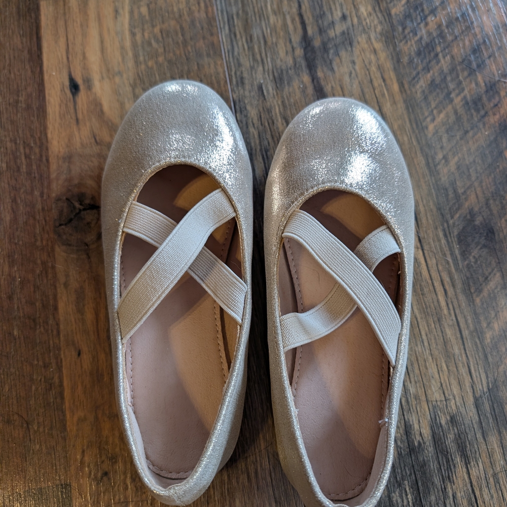 Sparkly Gold Kids Ballet Flats